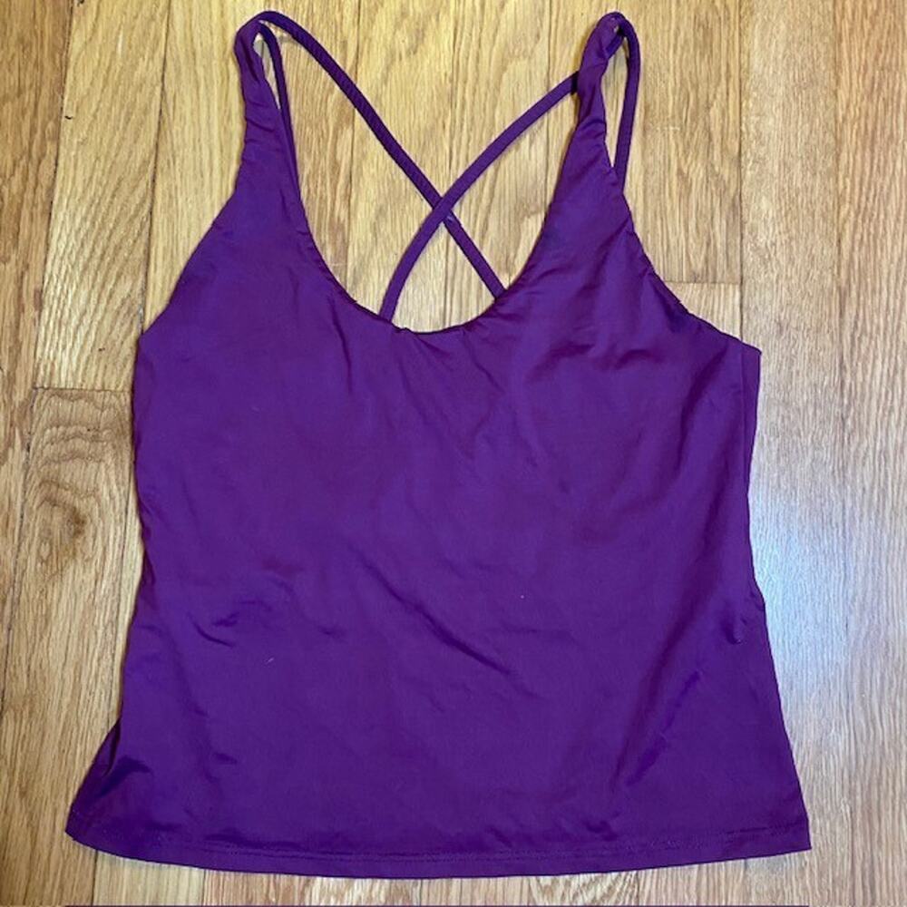 Montiel Margot Cropped Cami Purple Tank Top Womens Medium Workout Yoga